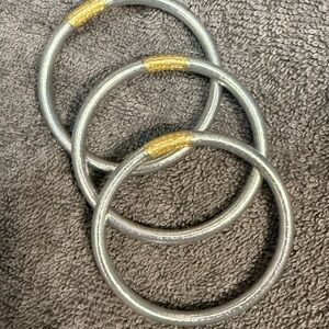 Budhagirl sz medium Elegant Silver and Gold Bracelet Set